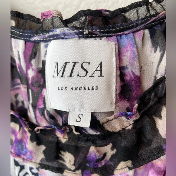 Misa Los Angeles Nati Midi Dress In Purple Floral Size Small Retail $395 - Picture 6 of 10